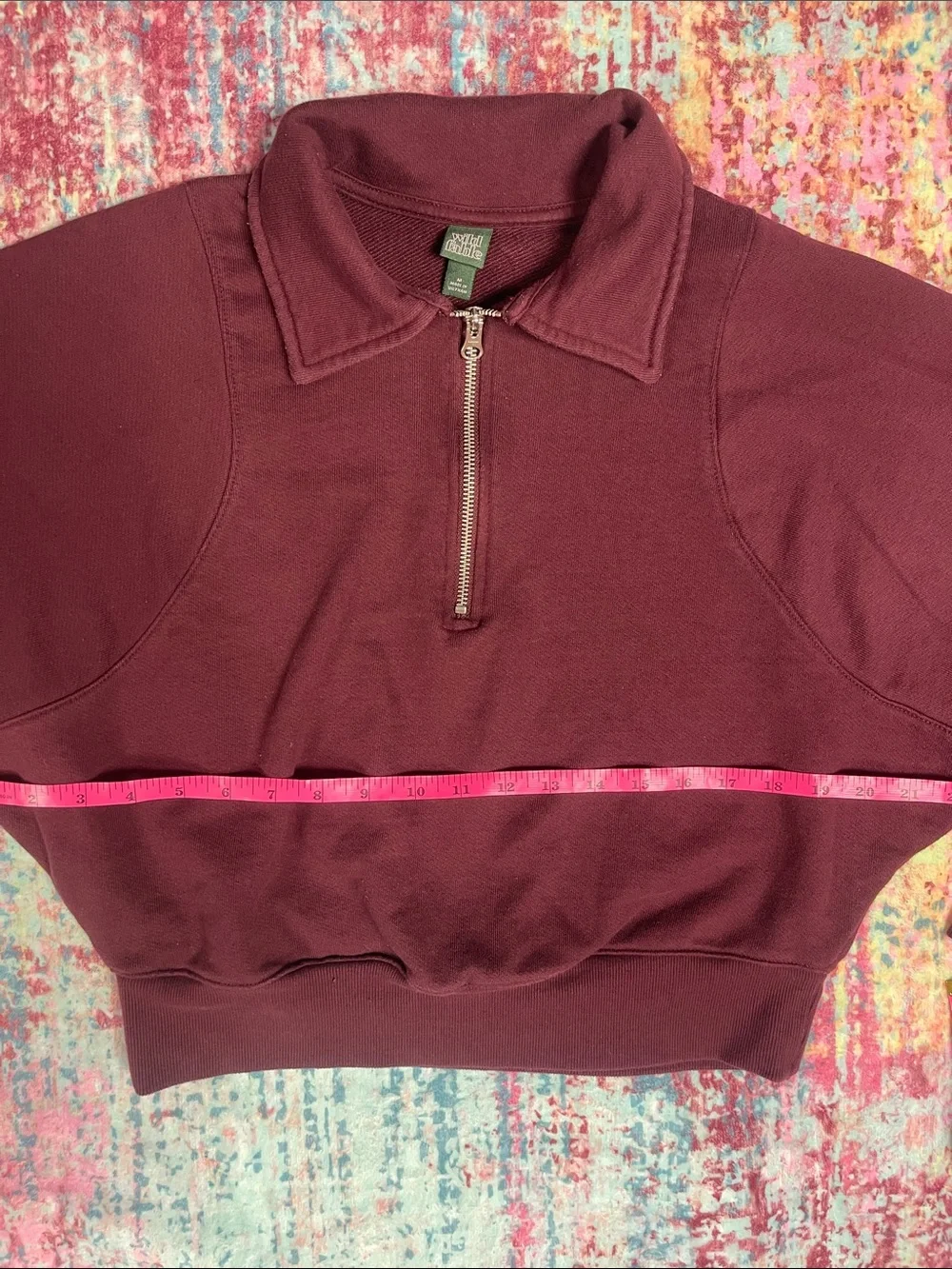 wild fable Mauve Half-Zip Cropped Sweatshirt - Picture 3 of 6